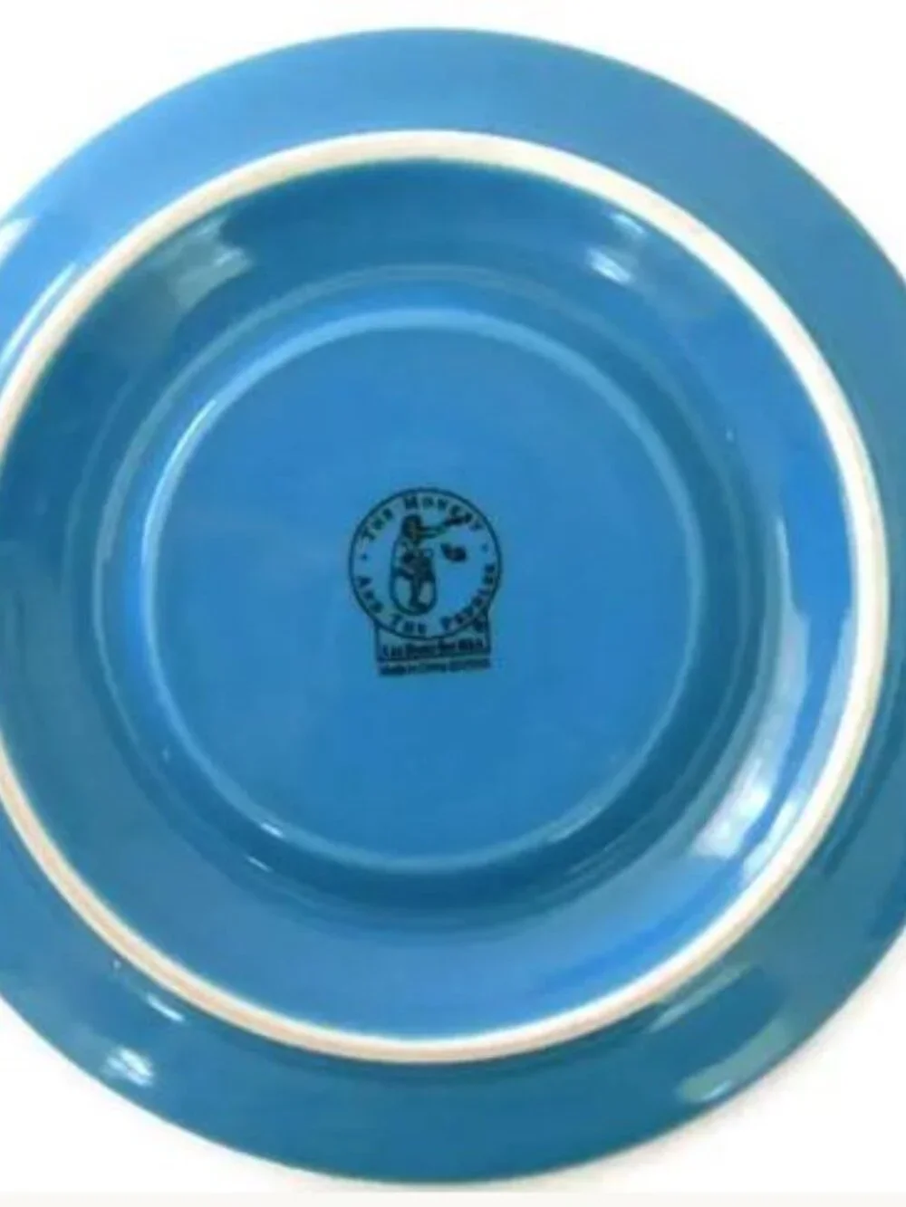Liz Ross for BIA Ice Cream Cone Cup and Saucer Set The Monkey Peddler Blue